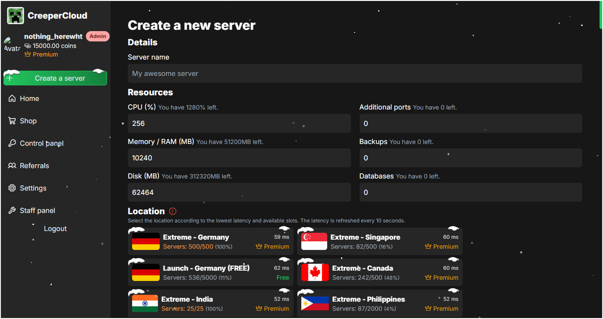 Server Dashboard